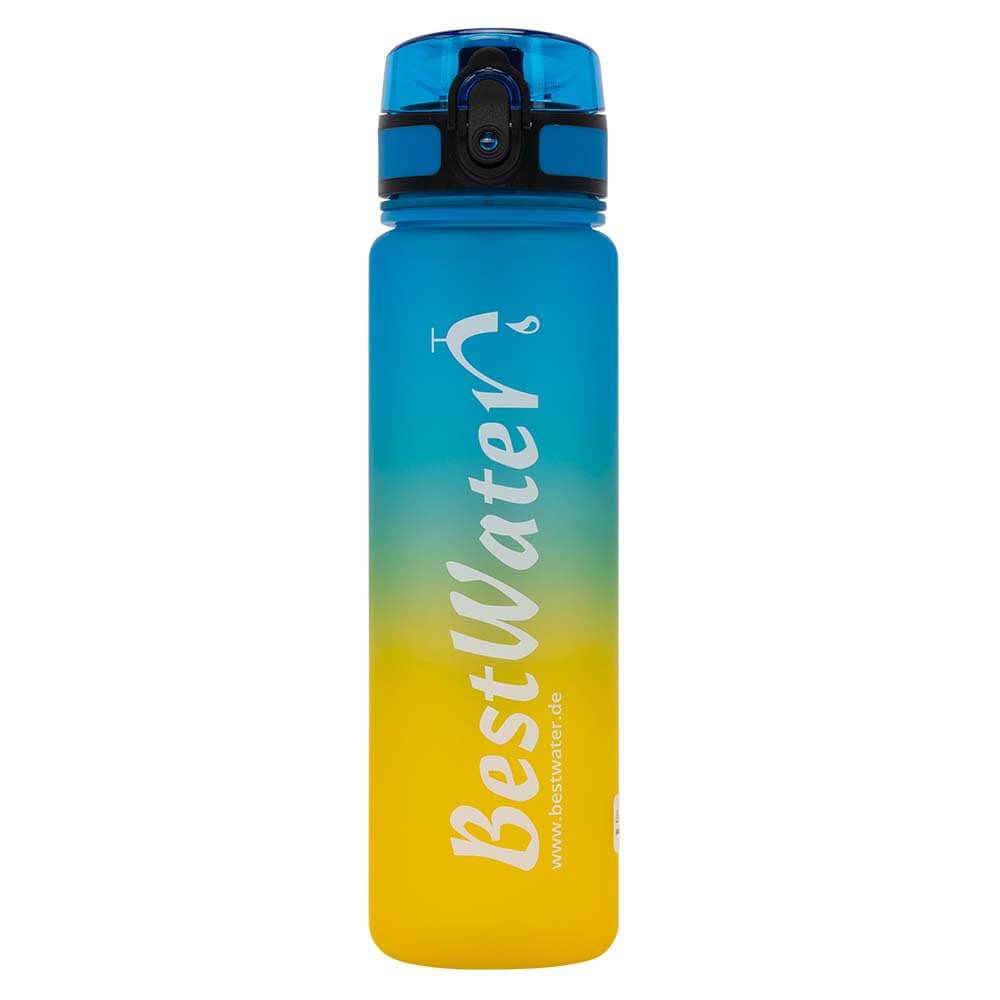 TRITAN Trinkflasche (Gr. M) Duo-Look 600 ml (blau/gelb)