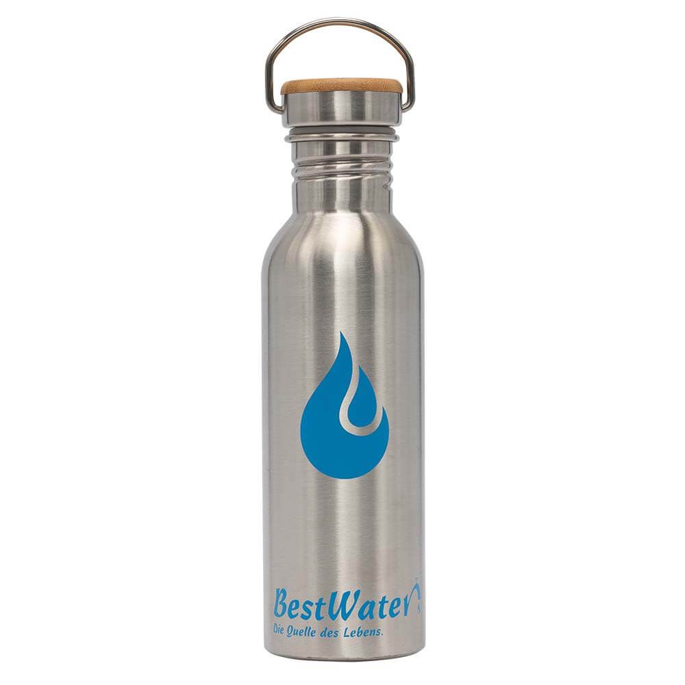 Edelstahl Trinkflasche (Gr. 3) Bamboo-Look 600 ml doppelwandig (matt)
