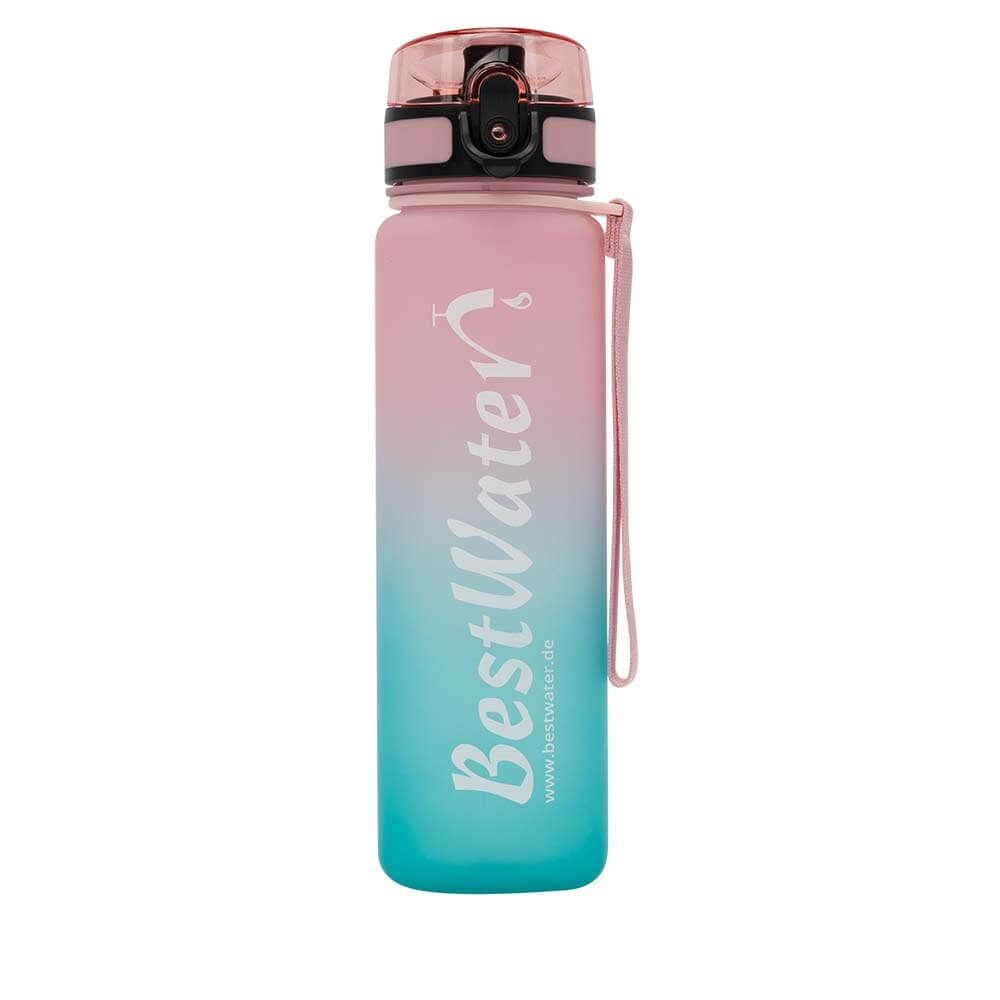 TRITAN Trinkflasche (Gr. M) Duo-Look 600 ml (rosa/türkis)