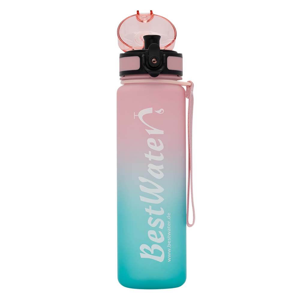 TRITAN Trinkflasche (Gr. M) Duo-Look 600 ml (rosa/türkis)
