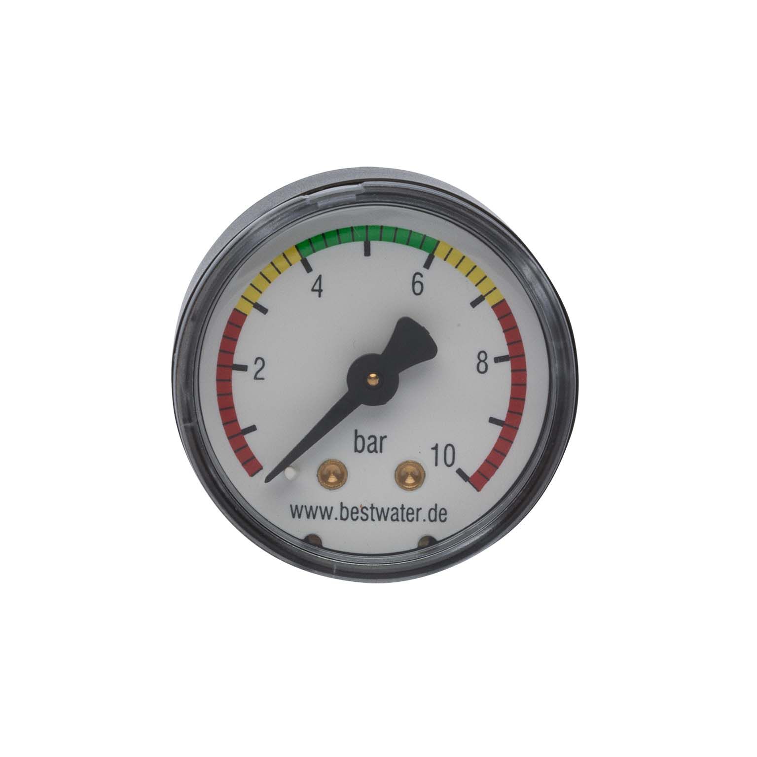Druckmanometer 40mm 0 -10 bar für H&T 2 Reisefiltersysteme
