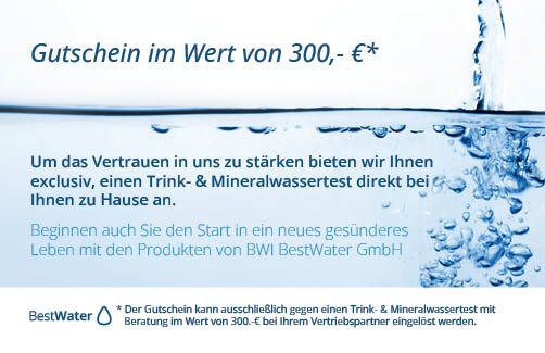 Gutschein für Wasseruntersuchung 500 Stück 20200159