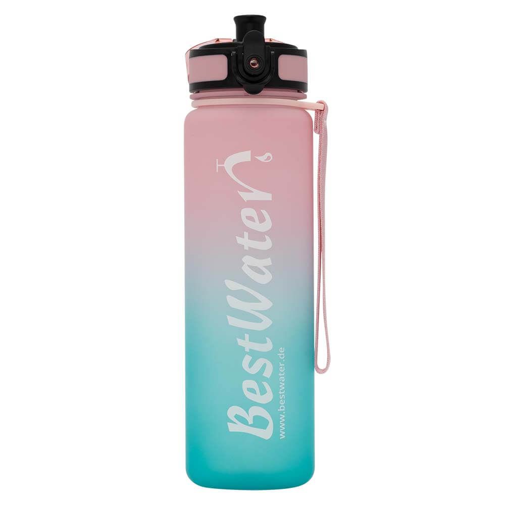 TRITAN Trinkflasche (Gr. M) Duo-Look 600 ml (rosa/türkis)