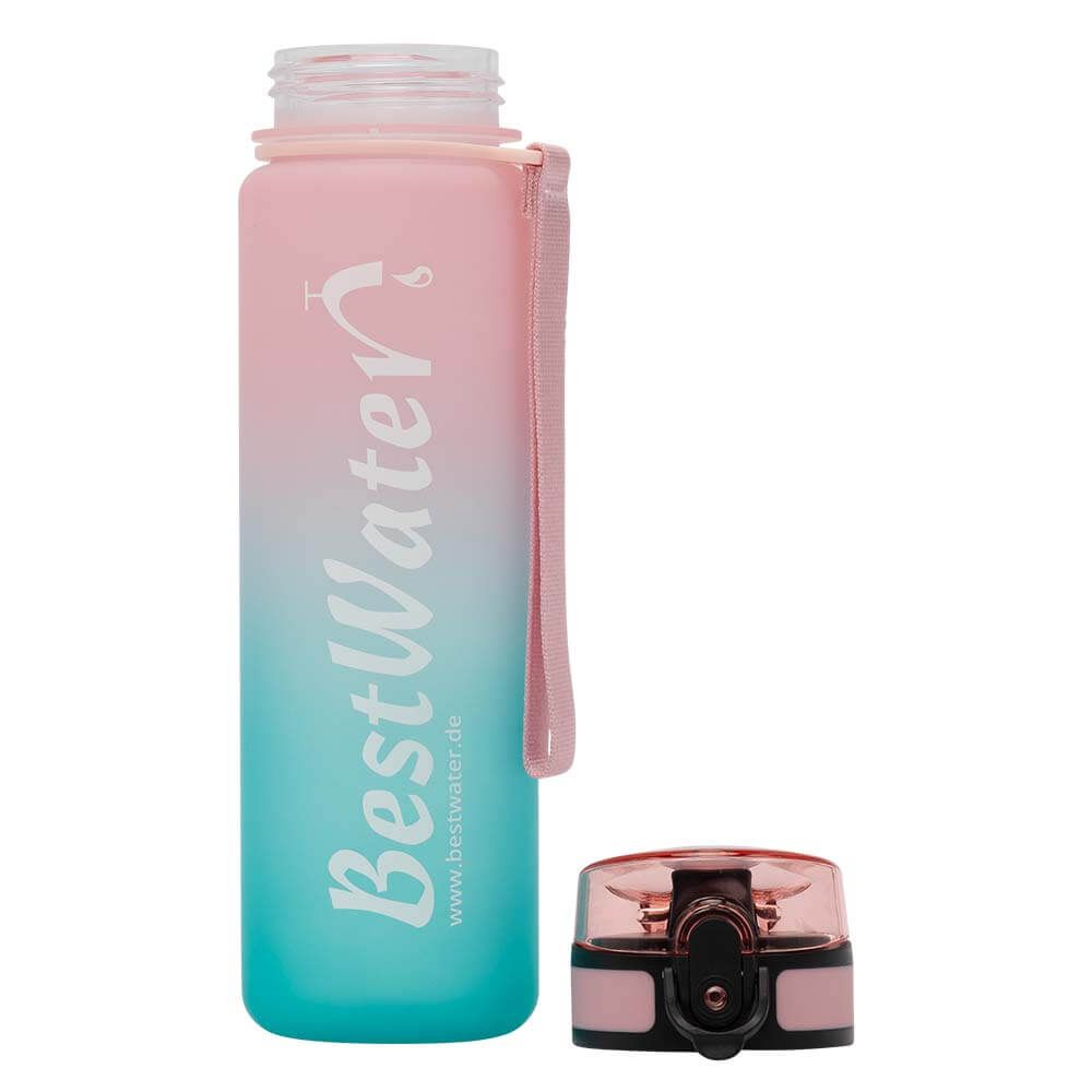 TRITAN Trinkflasche (Gr. M) Duo-Look 600 ml (rosa/türkis)