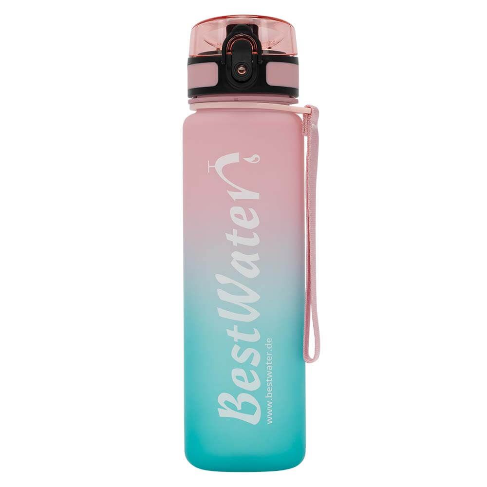 TRITAN Trinkflasche (Gr. M) Duo-Look 600 ml (rosa/türkis)