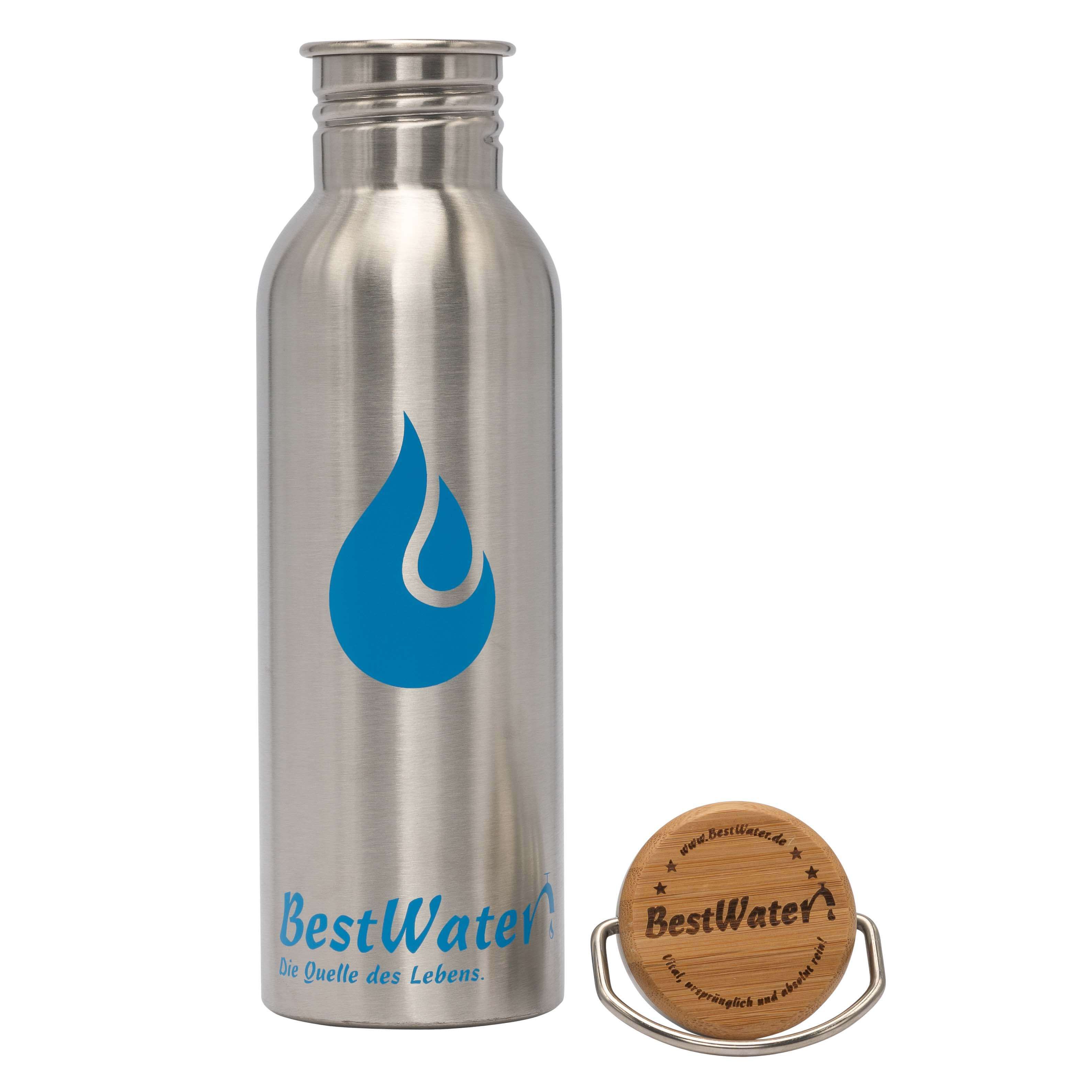 Edelstahl Trinkflasche (Gr. 3) Bamboo-Look 600 ml doppelwandig (matt)