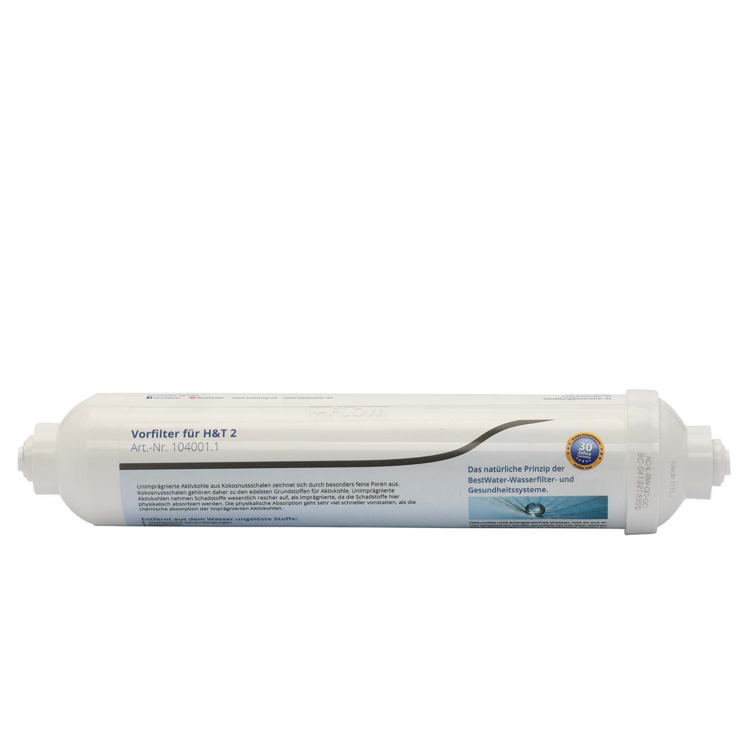 Aktivkohle Inline Filterkartusche H&T 2 inkl. Steckstutzen