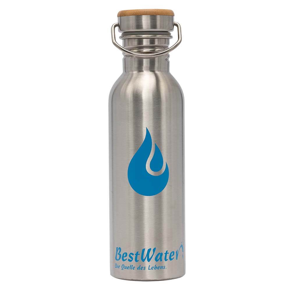 Edelstahl Trinkflasche (Gr. 3) Bamboo-Look 600 ml doppelwandig (matt)