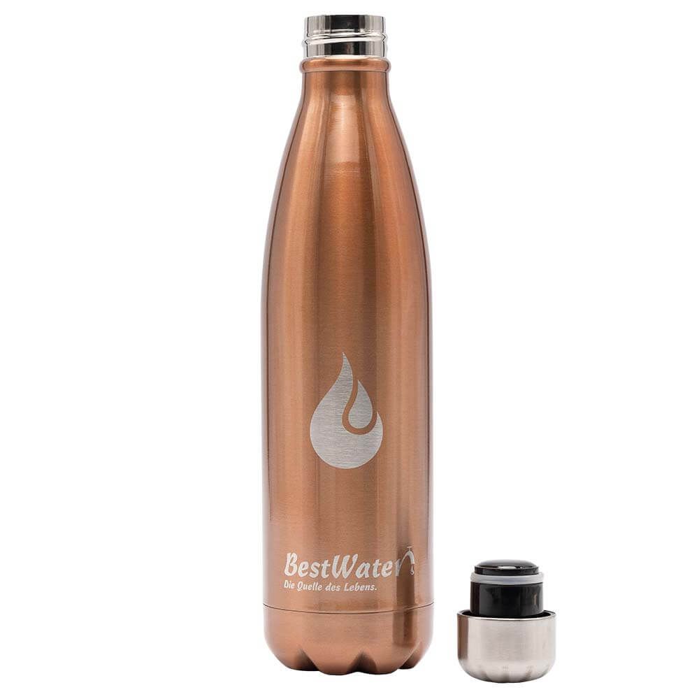 Edelstahl Trinkflasche (Gr. 6) lackiert 500 ml doppelwandig (bronze)