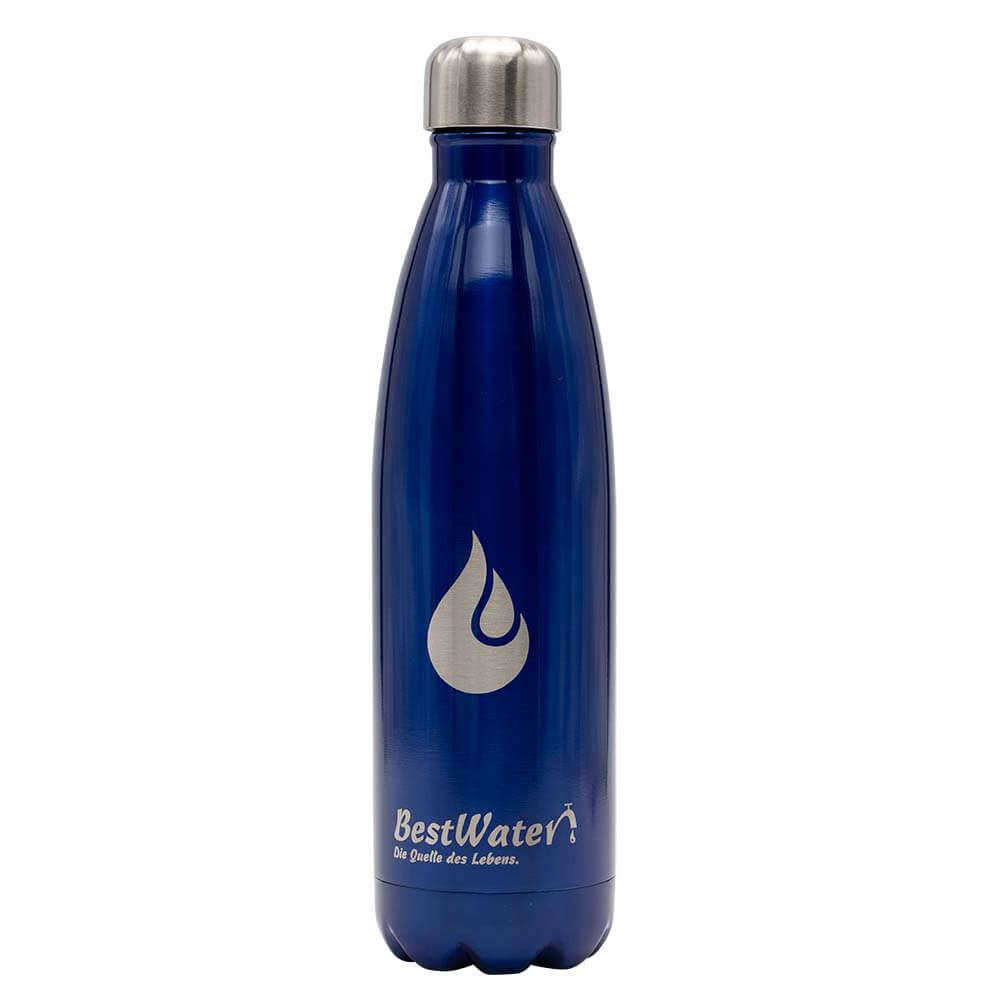 Edelstahl Trinkflasche (Gr. 7) lackiert 750 ml doppelwandig (dunkelblau)