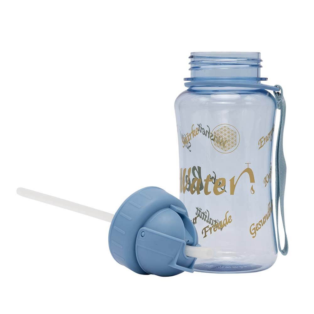 TRITAN Trinkflasche (Gr. S/M) Clear-Look 350 ml inkl. Trinkhalm (hellblau)